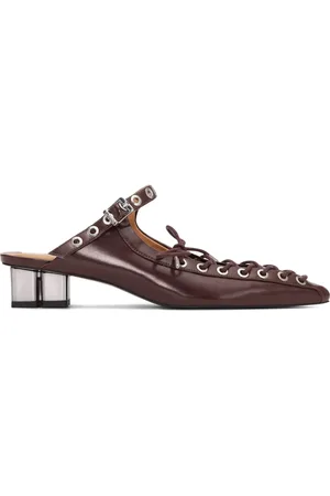 Ganni Eyelet-detail mules