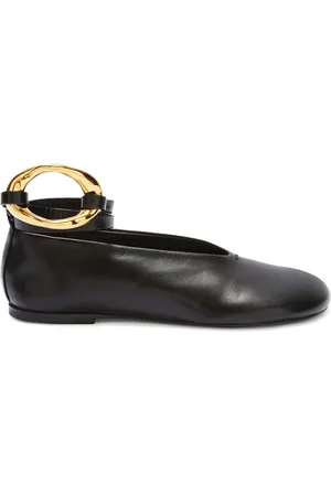 Jil Sander Ring-detail leather ballerina shoes