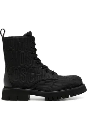 Moschino Embroidered-logo ankle boots