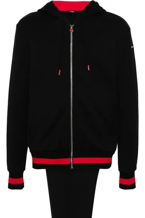 Kiton Logo-embroidered hooded tracksuit