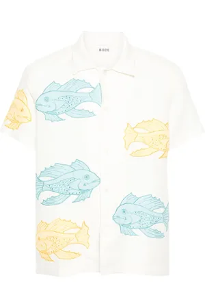 BODE Fish-patch linen shirt