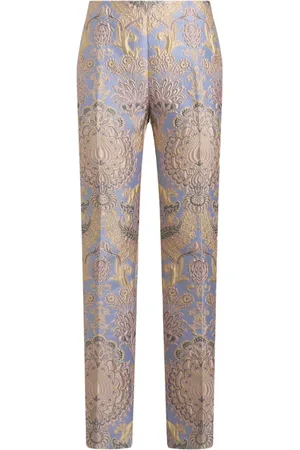 Etro Floral-jacquard trousers