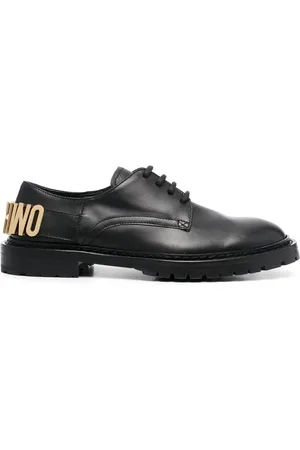 Moschino Logo-lettering leather oxfords