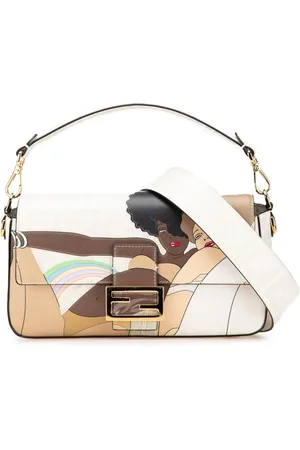 Fendi 2010-2024 Zucca Graphic Print Coated Canvas Bikini Girls Baguette satchel