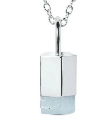 PARTS OF FOUR Talisman aquamarine pendant necklace