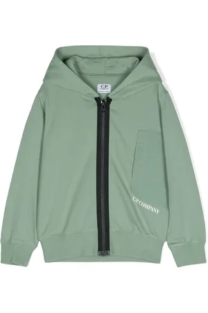 C.P. Company Logo-print zip-up hoodie