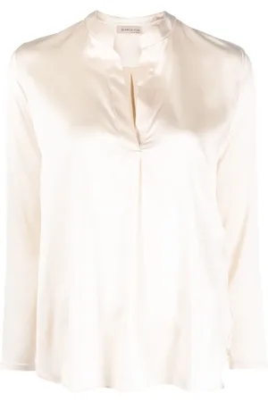 BLANCA V-neck silk blouse