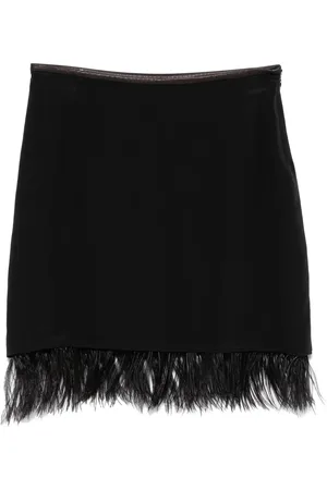 Helmut Lang 2000s feather-trim mini skirt