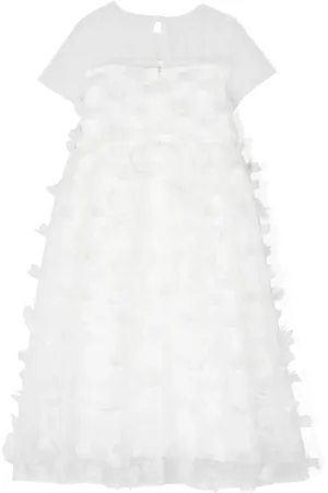 Simonetta Floral appliqué maxi dress