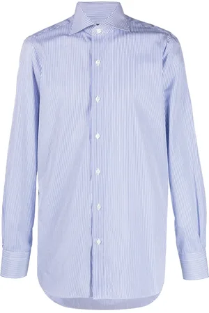 Finamore Spread-collar striped shirt