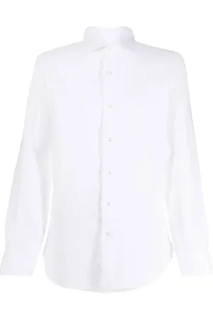 BARBA Cutaway-collar long-sleeved shirt
