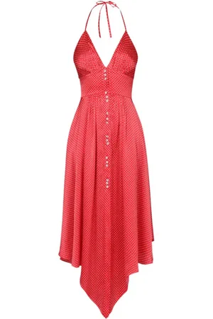 ALEXANDRE VAUTHIER Polka-dot print halterneck midi dress