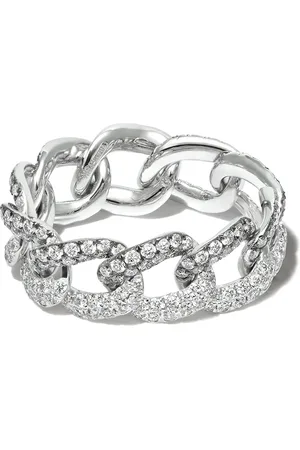 Shay 18kt white gold diamond link ring