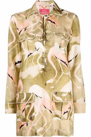 F.R.S For Restless Sleepers Flamingo print shirt dress