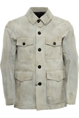 DEVOA Bleached-effect denim jacket