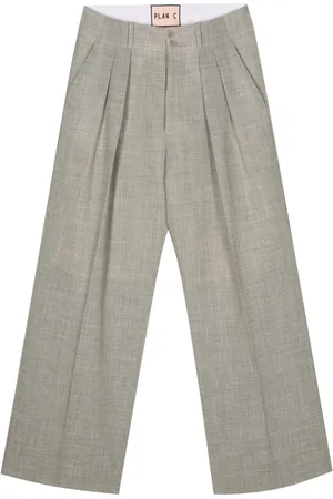 Plan C Mélange-effect straight trousers