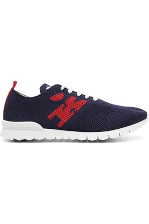 Kiton Logo-jacquard mesh sneakers