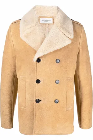 Saint Laurent Double-breasted shearling pea coat