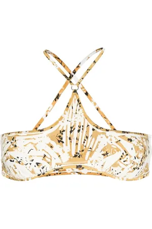 KNWLS Abstract crossover-straps bikini top