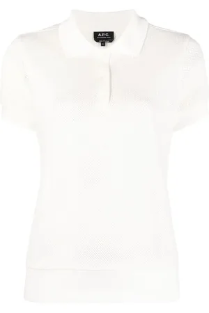 A.P.C. Open-knit polo top