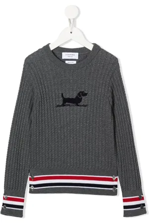 Thom Browne Cable-knit crew neck pullover