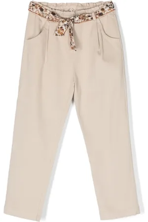 Zhoe & Tobiah Animal-print belt trousers