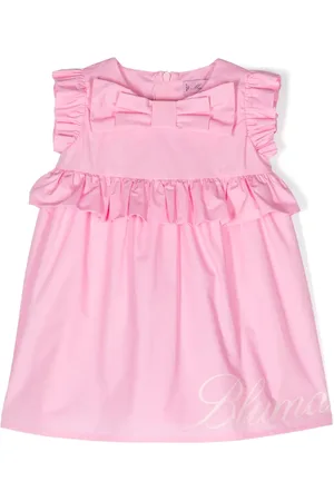 MISS BLUMARINE Logo-print cotton dress