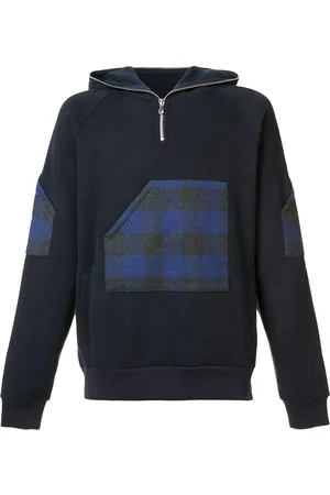 MOSTLY HEARD RARELY SEEN Plaid zipped neck hoodie