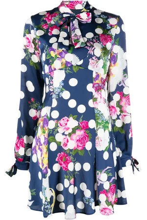 Msgm Polka-dot pattern pussy-bow minidress