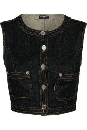 CHANEL 1990-2000s cropped denim vest