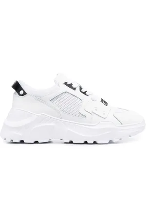VERSACE Leather low-top sneakers