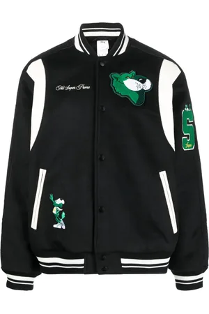 PUMA Cartoon-patch button-up bomber jacket