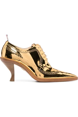 Thom Browne Metallic longwing brogues with sculpted heel