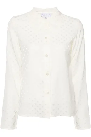 AGNÈS B. Polka dot print collar shirt