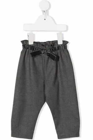 Il gufo Bow-detail elasticated trousers