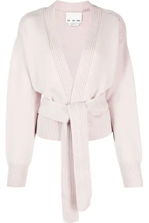 Sa Su Phi Belted ribbed-knit cardigan