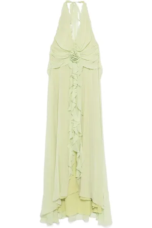 BLUMARINE Floral-appliqué maxi dress