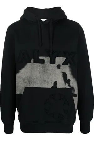 1017 ALYX 9SM Logo-embroidered cow-print hoodie