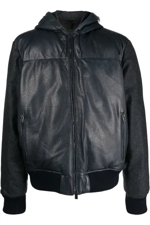 TAGLIATORE Contrast-panel hooded bomber jacket