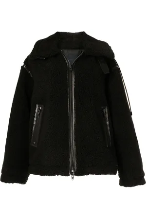 JUUN.J Faux-shearling oversized biker coat