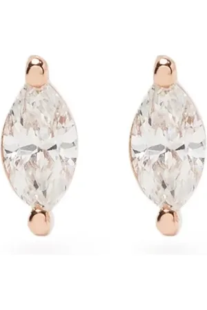 EF Collection 14kt rose gold marquise diamond stud earrings