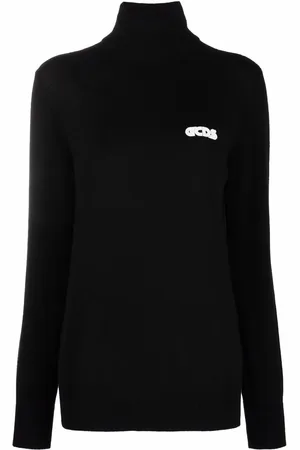 GCDS Embroidered logo roll neck jumper