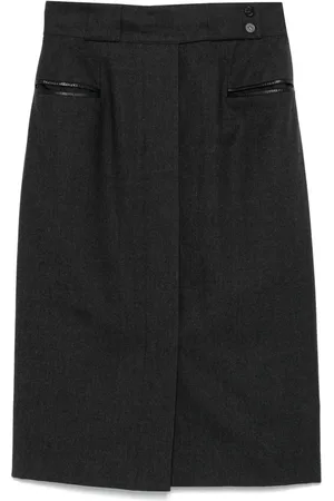 Hermès 1970s wool midi skirt