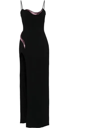 DAVID KOMA Metallic-appliqué maxi dress