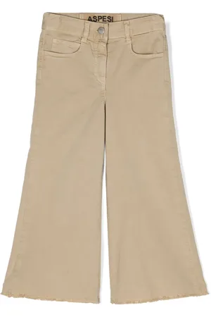 Aspesi Wide-leg frayed-hem trousers