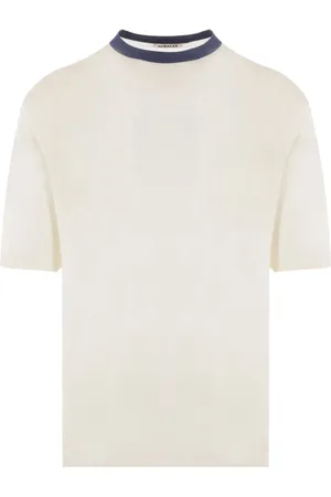 Auralee Contrasting-collar short-sleeved T-shirt