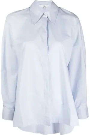 tibi Gabe pointed flat-collar cotton shirt