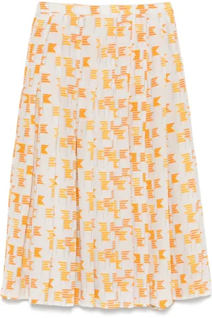 Hermès 1970s mix-print midi skirt