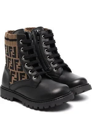 Fendi FF motif lace-up boots