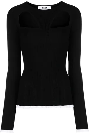 Msgm Logo-intarsia cut-out jumper